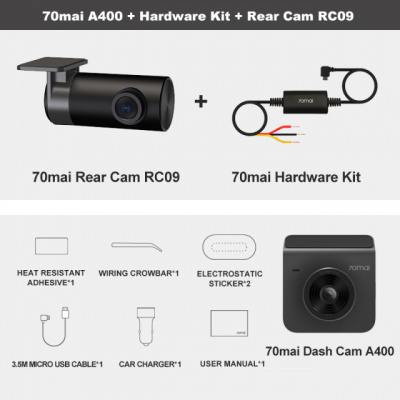 Видеорегистратор Xiaomi 70Mai Dash Cam A400+Rear Cam Set (A400-1)